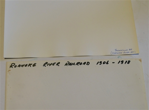 9 Pages of Alston's Roanoke Valley Railway Information, Poems  and 8 by 10  Photographs of Bridge and Train Photos Dated 1906-1918, Railway Workers, Townsville Railway, Engine Photo, 