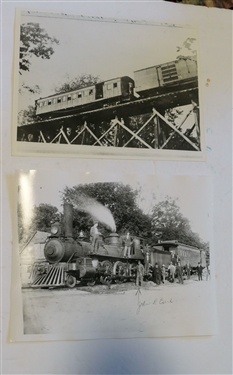 9 Pages of Alston's Roanoke Valley Railway Information, Poems  and 8 by 10  Photographs of Bridge and Train Photos Dated 1906-1918, Railway Workers, Townsville Railway, Engine Photo, 