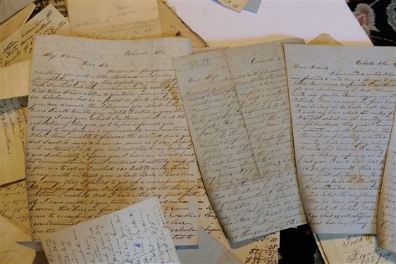 Important Collection of Alston Papers Dating From  1830's - 1870's including Letters, Receipts, Contracts and Documents - Letters Pertaining to Gold and Minerals, Payments of Overseer's Services,...