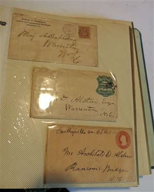 Ephemera Lot including P.G. Alston, Jr 1884 Receipt, Alston Letters in Original Envelopes, Ledger Pages from 1870's and 80's, Gold Mine Sale Flyer, Alston's Store Ads, Alston House Cards, Watkins...