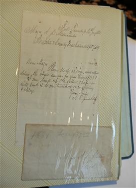 Ephemera Lot including P.G. Alston, Jr 1884 Receipt, Alston Letters in Original Envelopes, Ledger Pages from 1870's and 80's, Gold Mine Sale Flyer, Alston's Store Ads, Alston House Cards, Watkins...