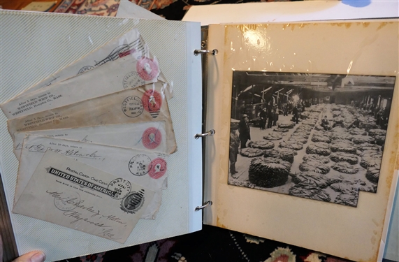 Ephemera Lot including Cook Carriage Co. The Individuals Savings Bank -Sewing Needles, Merchants Hotel Letters and Envelopes, Westfield Whip Co Letters, Tobacco Photography, Henderson and Vance...