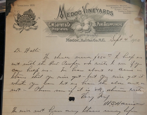 Halifax County Bicentennial 1758-1958 Official Program, Medoc Vineyards - Halifax County, NC 1900 Letter, Bute County Committee of Safety Minutes 1775-1776 (Reprint), and The Journal of The...