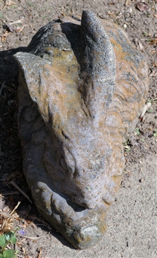 Concrete Rabbit Figure - Measures 9 tall 13 long