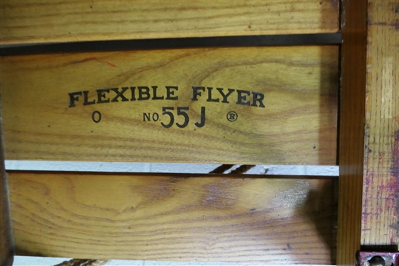Very Nice Flexible Flyer Sled - Marked  No. 55J S. Allen & Company - Manufactures of Planet Jr. Garden Tools - 55 Long 