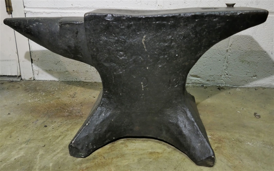 Anvil Signed W. Foster  Dated 1839 Anvil - Approx. 175 lbs. -  Measures 10 1/2" Tall 20" by 9 1/2" 