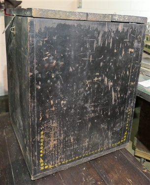 Wood Lift Top Crate - Appears to Have Held Water Bottle - Stencil Decorated On Bottom and Sides - Remnants of Crystal Springs Label Inside - Warren County, NC - Box Measures 19 tall 14 1/2 by 14...