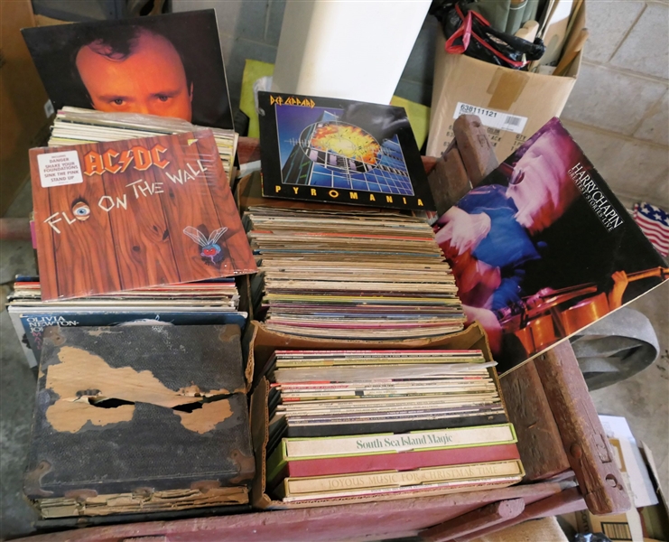 Large Lot of Record Albums including Some Rock and Case of Some 78s  - Michael Jackson, AC - DC, The Beetles, The Headliners, Def Leopard, South Sea Island  Magic, Perry Como, Mamas and Papas,...