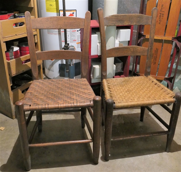 2 Mule Ear Oak Ladderback Chairs