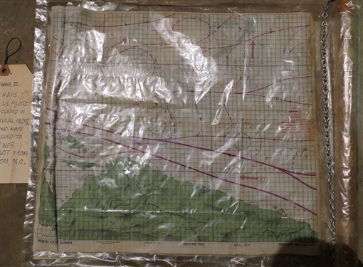 2 WWII Silk Maps - Issued to US Pilots To Be Included in Survival Packs - These Maps were Issued to Navy Pilot Bob Brewer From Henderson, NC 