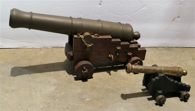 Made in USA Brass and Iron Miniature Cannon and Large Brass Mini Cannon - Measuring 11 1/2 Long