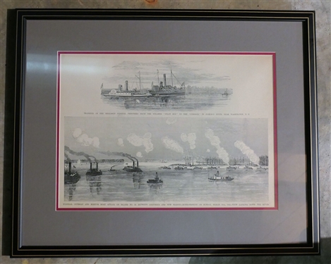 Pamlico River Washington NC Transfer of the Released Federal Prisoners From The Steamer Pilot Boy to The Cossak and Federal Gunboat and Mortar Boat Attack on Island No. 10 Between Columbus...