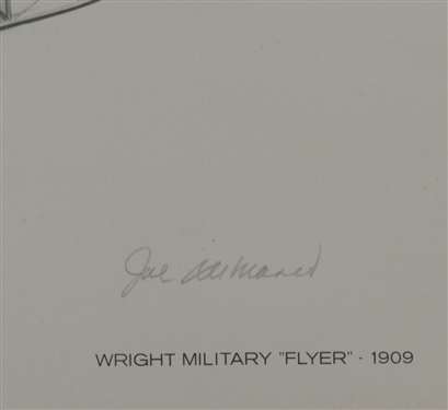 2 Pencil Signed - Framed and Matted Prints of the Wright Flyer Planes -  - Kitty Hawk Flyer and Wright Military Flyer - Both Have Information on Reverse - Frames Measure 17 by 21 