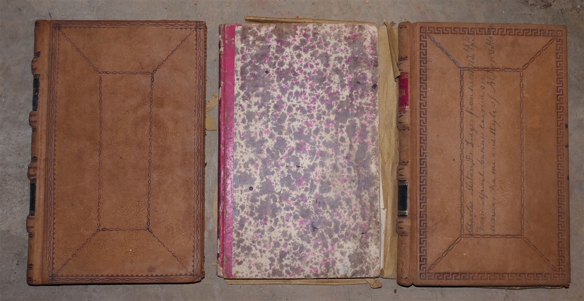 3 Early Ledgers - Charles Alston Ledger From Sept. 1867 - April 1873 -Prior to Name Change to Alston & Alston Store - Leather Bound, Capital / Cash Ledger For September 1871 - Leather Bound, and...
