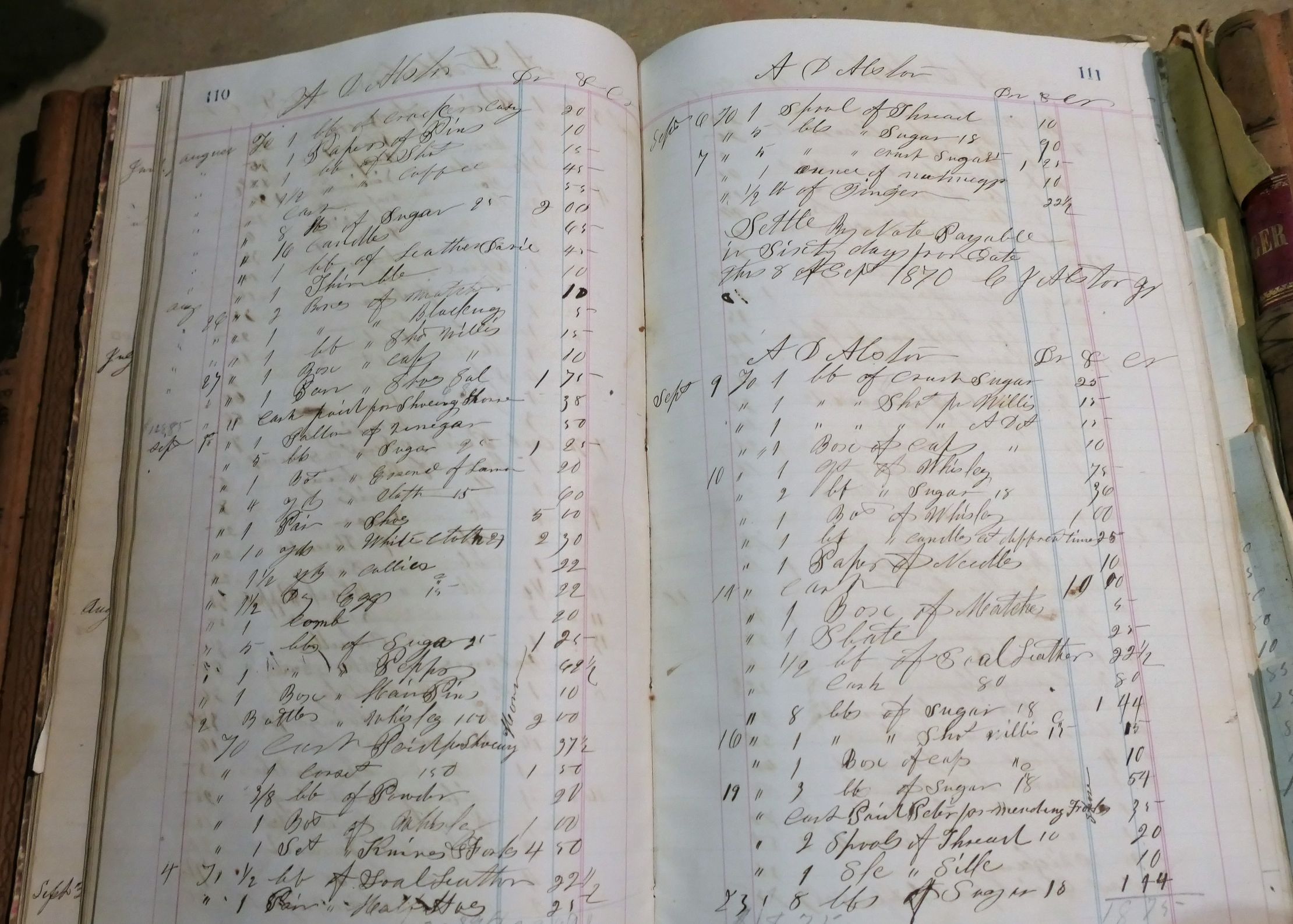 Lot Detail - 3 Early Ledgers - Charles Alston Ledger From Sept. 1867 ...