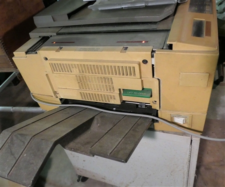 Xerox 1035 Copier on Rolling Cart and Canon IC160 Scanner - Cart Contains Copier Supplies- Toner, Notebooks, Etc.  - Copier Powers On 