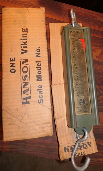 Hanson Viking Model 8920 200 Lb. Brass Front Scale - Like New in Original Box