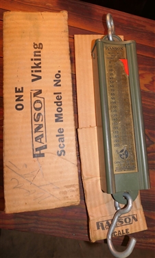 Hanson Viking Model 8920 200 Lb. Brass Front Scale - Like New in Original Box