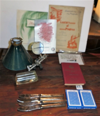 Century of Progress Henderson, NC 1941 Program, 1951 Seaboard Rail Road Operation Manual, 1940 Seaboard Railroad Date Nail, Pan Am Knives and Playing Cards, Seaboard Menu Booklets, Enamel Lamp...
