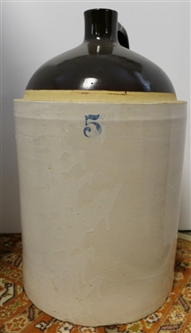 5 Gallon Brown and White Jug - Some Small Chips on Bottom 