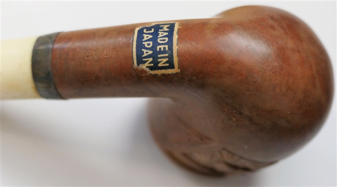 2 - Engraved Briar Pipes - With Original Papers - Bands Marked Silver 