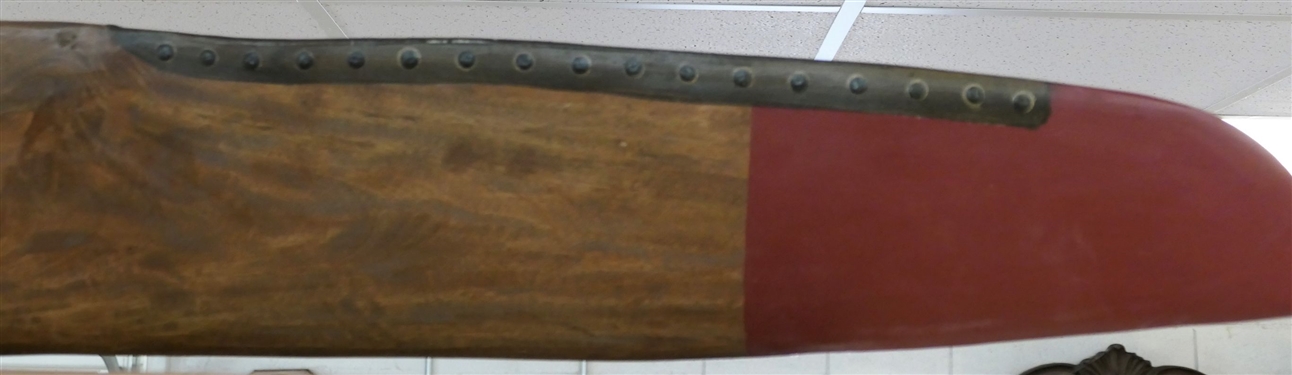 Wood Air Plane Propellor - Measures 6ft 6 - Original Metal Tips on Ends - Original Paint