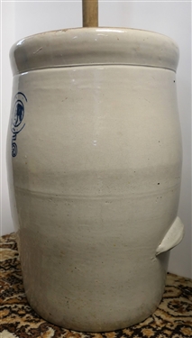 5 Gallon Indian Stone Churn with Stone Lid and Dasher - Churn Measures 16 1/2 Tall 