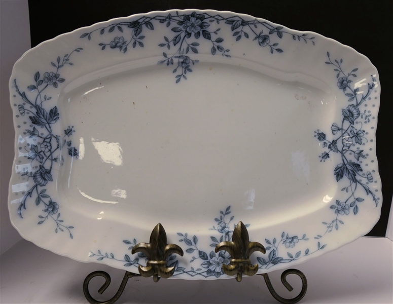 Mersey Blue Transferware Platter - Measuring 16" by 12" 