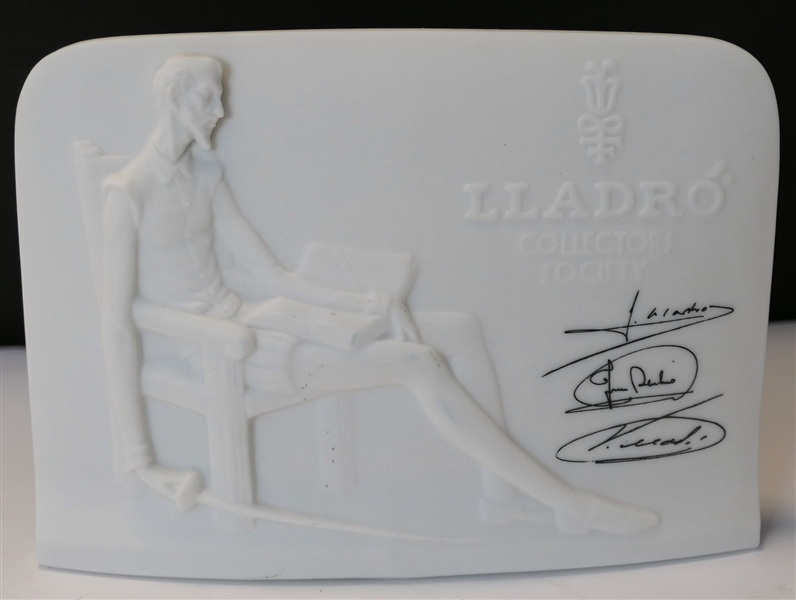 Lladro Collectors Society Plaque -Signed in Black Script -  Measures 4 1/2" tall 5 3/4" Across