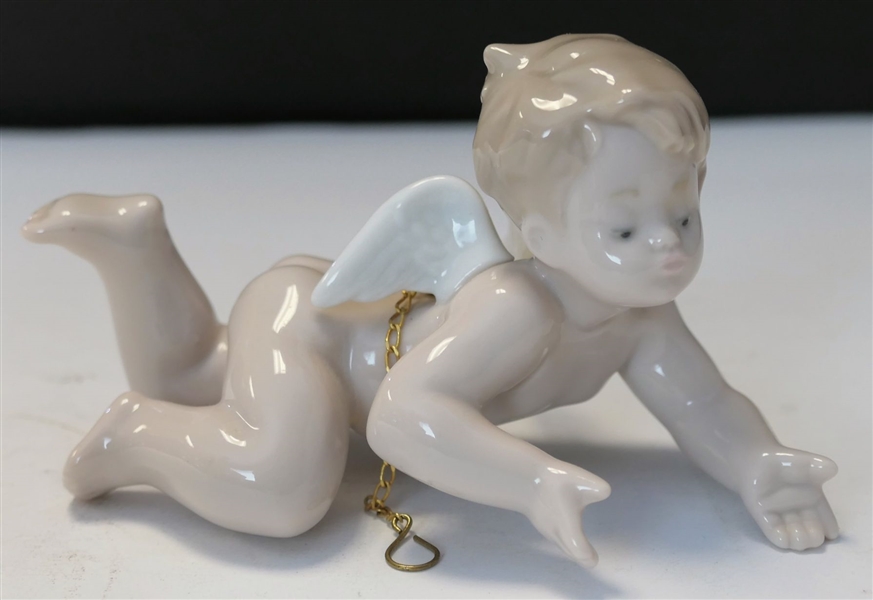 Lladro Angel Christmas Tree Ornament - Measures 2 1/2" Tall 4 1/2" Long