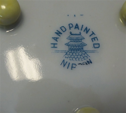 5 Piece Hand Painted Nippon Footed Bowl Set - Largest Bowl Measures 6 Across Smaller Bowls Measure 3 1/4 