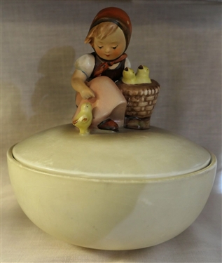 Hummel Chick Girl Candy Dish with Lid - Measures 6 Across 