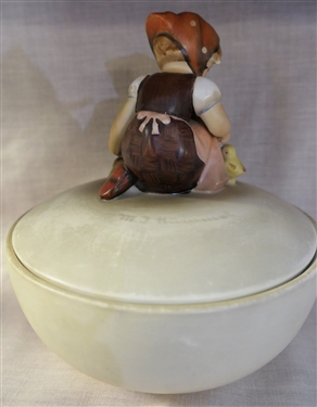 Hummel Chick Girl Candy Dish with Lid - Measures 6 Across 