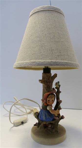 Goebel Hummel Apple Tree Girl Lamp - Measuring 13" tall (Overall Height) - Small Paint Flake on Branch 