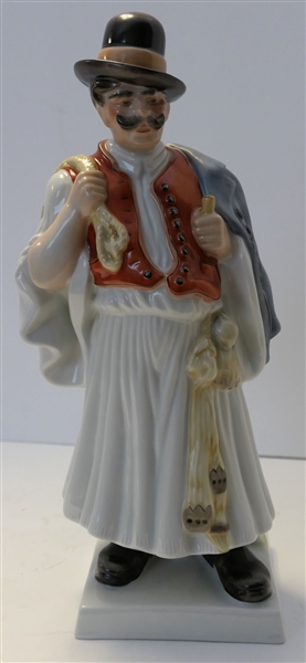 Hand Painted Herend Hungary Figure - Measures 13" tall 
