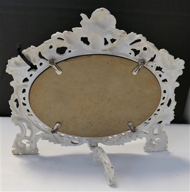Pretty Iron Floral Mirror - Measures 9 1/2 tall 10 1/2 Across