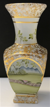 Beautiful Hand Painted Fenton Vase Artist Signed and Numbered - 268/1500 -Designed by FK Spindler - Hand Painted by C. Griffiths - Measures 8 Tall 