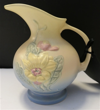 Hull Art Pottery Magnolia Flower Ewer - 5-7 and 2 5 1/2 Hull Wildflower Small Vases - One Has Small Nick and Other Overall Crazing 