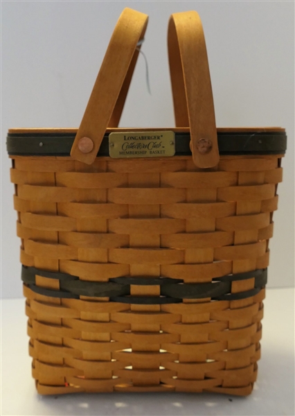 Longaberger Collectors Club Membership Basket - Measures 9 3/4" Tall 10" by 5 1/2" 