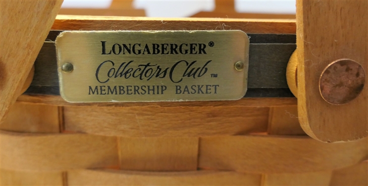 Longaberger Collectors Club Membership Basket - Measures 9 3/4 Tall 10 by 5 1/2 