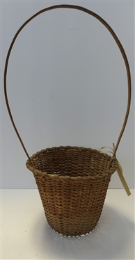 Handmade Oak Split Basket  -Measures 20 Tall with Handle - Measures 7 by 9 Without Handle