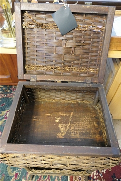 Wicker Sewing Basket Stand - Measures 28 tall 16 by 12 