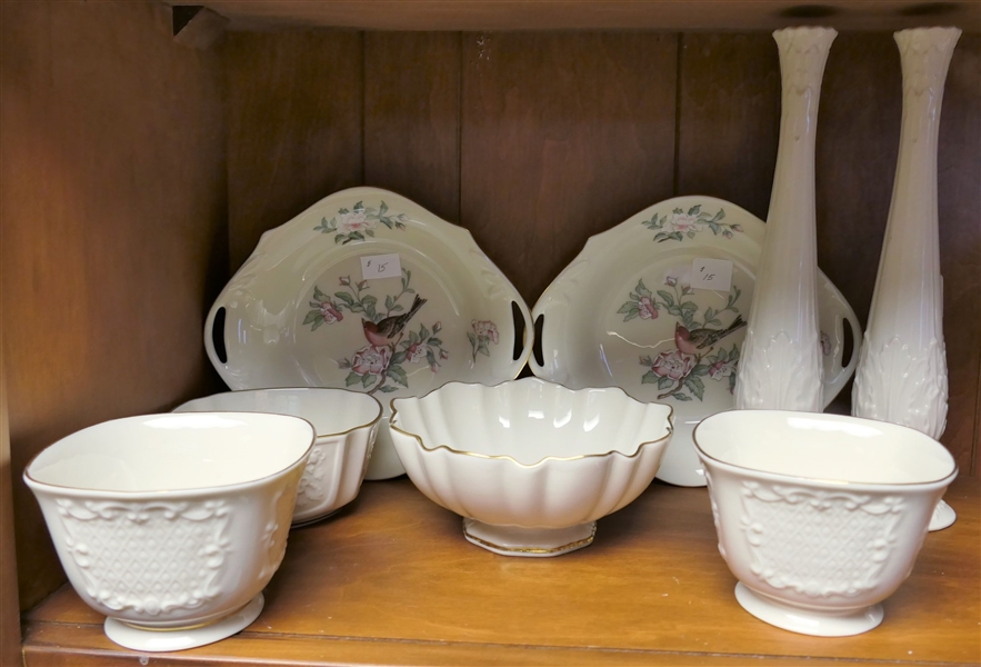 8 Pieces of Lenox China including 2 "Serenade" Bowls, 2 Bud Vases, 2 Potpourri Bowls, and 2 Others