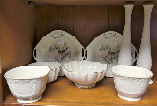 8 Pieces of Lenox China including 2 Serenade Bowls, 2 Bud Vases, 2 Potpourri Bowls, and 2 Others