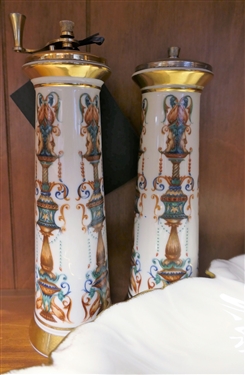 4 Pieces of Lenox including Pair of Salt & Peppers, 3 Section Bowl, Single 5 1/2 Candle Stick - Divided Dish Measures 16 by 7 