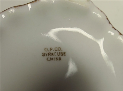 3 Oval Covered Dishes - Austria with Burgundy and Gold Trim, Syracuse China with Light Blue Flowers, and Lamberton with Blue Flowers - Measuring 13 Across