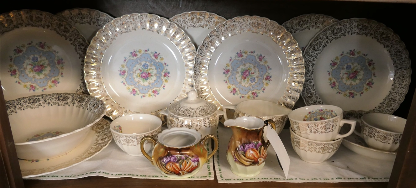 Lot of China including 16 Pieces of Reliable Home Equip. "American Rose" China and Japanese Cream and Sugar Set 