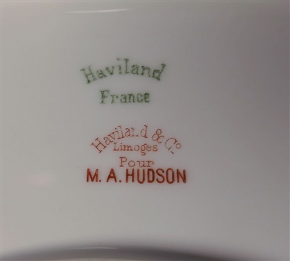 Haviland Platter, Thistle Bowl, and B &S Footed Bowl with Courting Scene - Platter Measures 16 Across, 