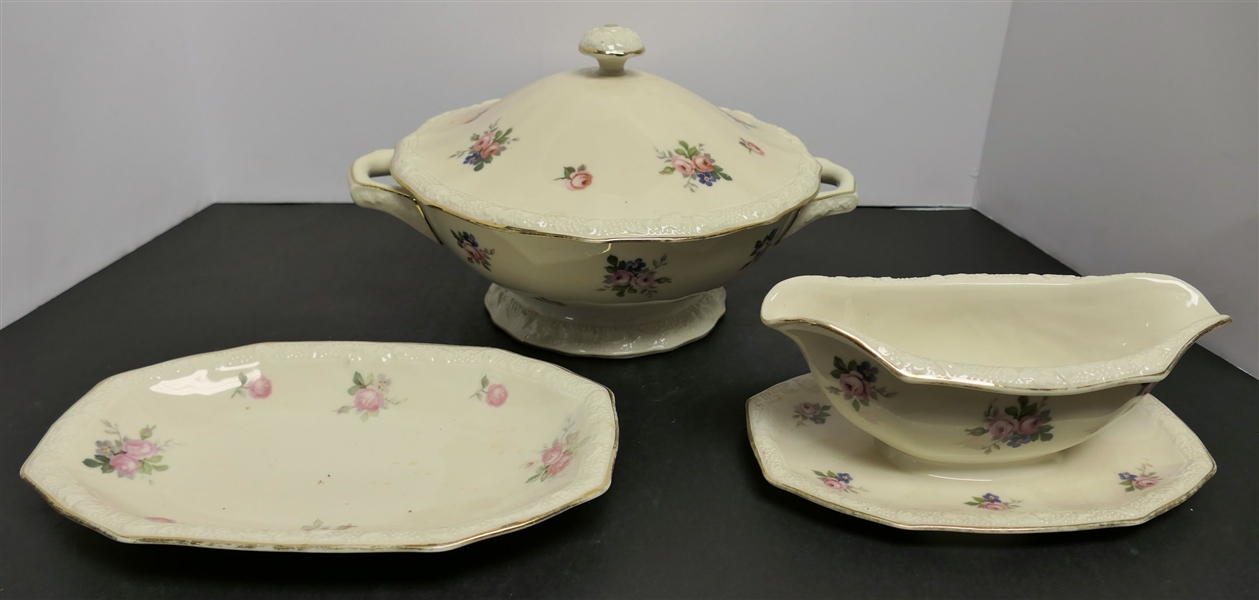 3 Pieces of RS Germany -11" Covered Bowl, Gravy Dish, and Rectangular Dish 