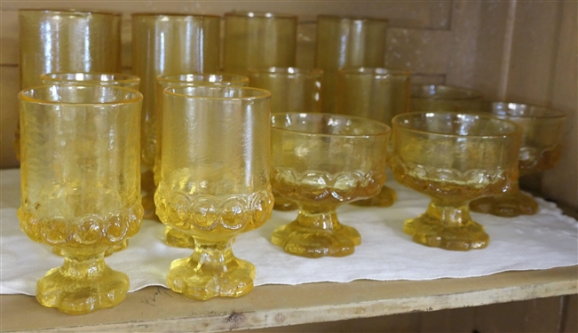 27 Pieces of Yellow Glassware including 11 Kings Crown Measuring 6 tall 